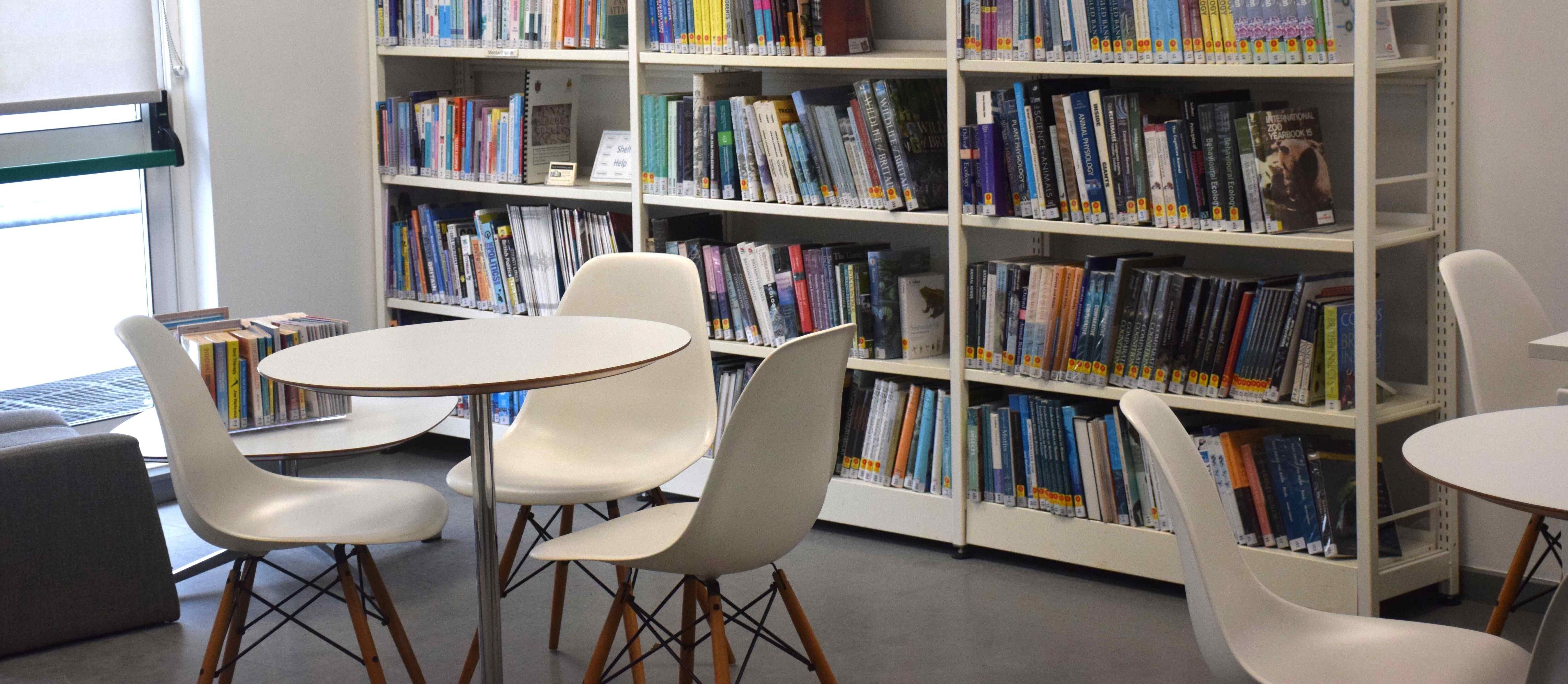 Books and tables in the learning resource centre