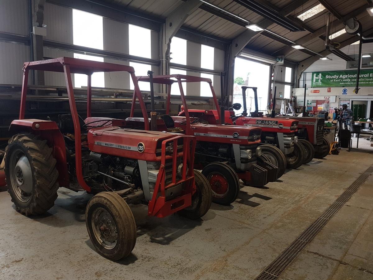 Hadlow Agricultural Engineering tractors in workshop