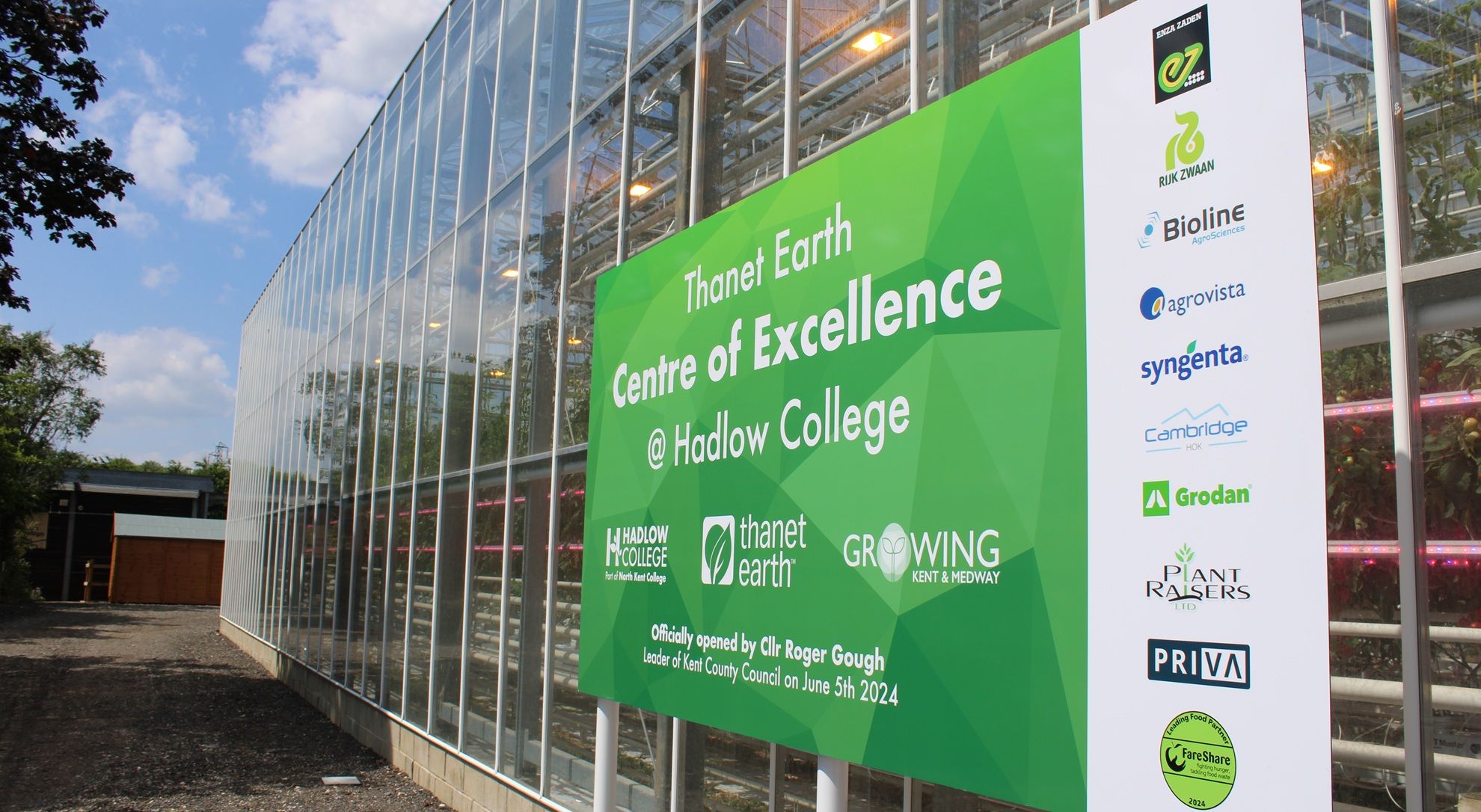 Thanet Earth Centre of Excellence sign