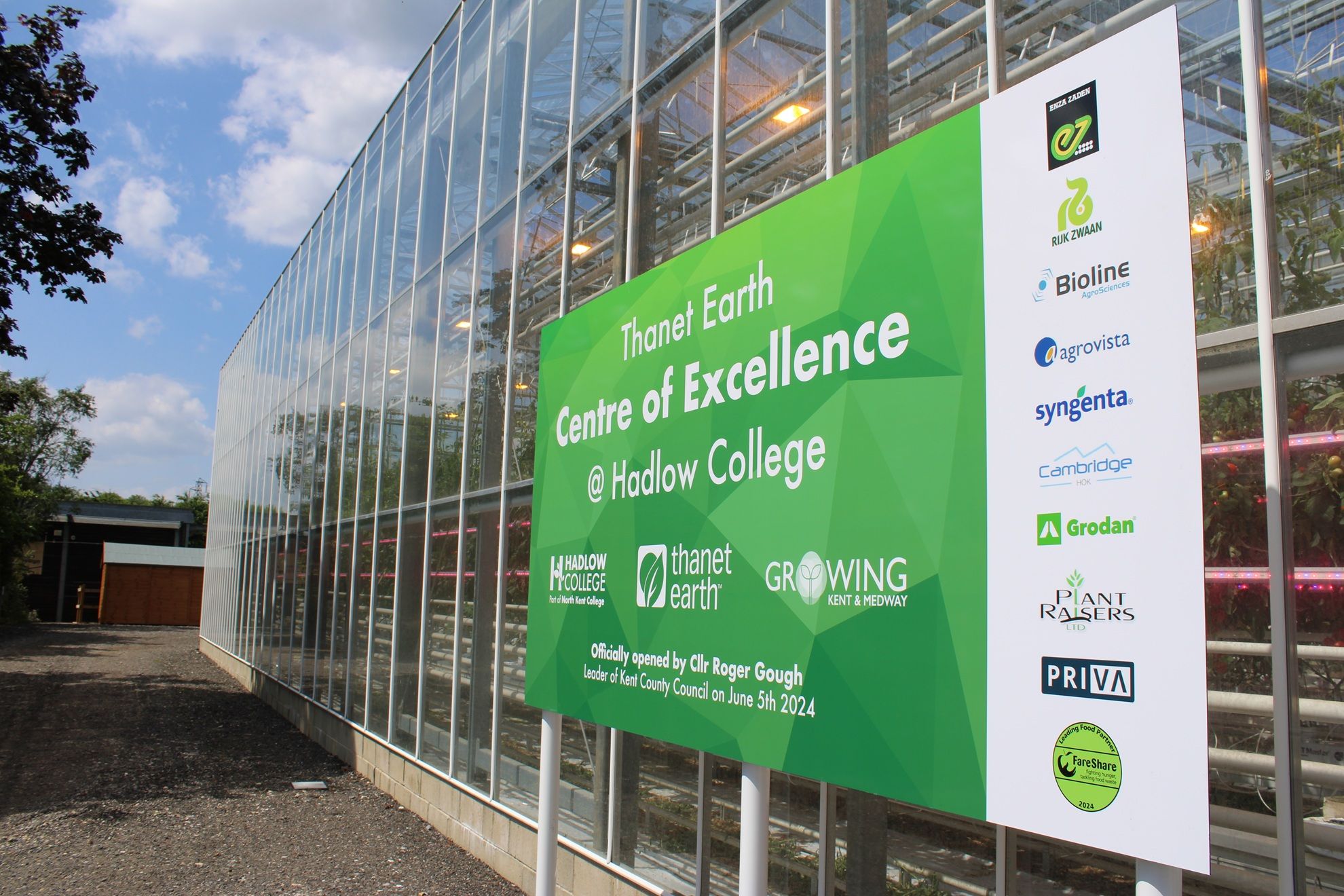 Thanet Earth Centre of Excellence sign