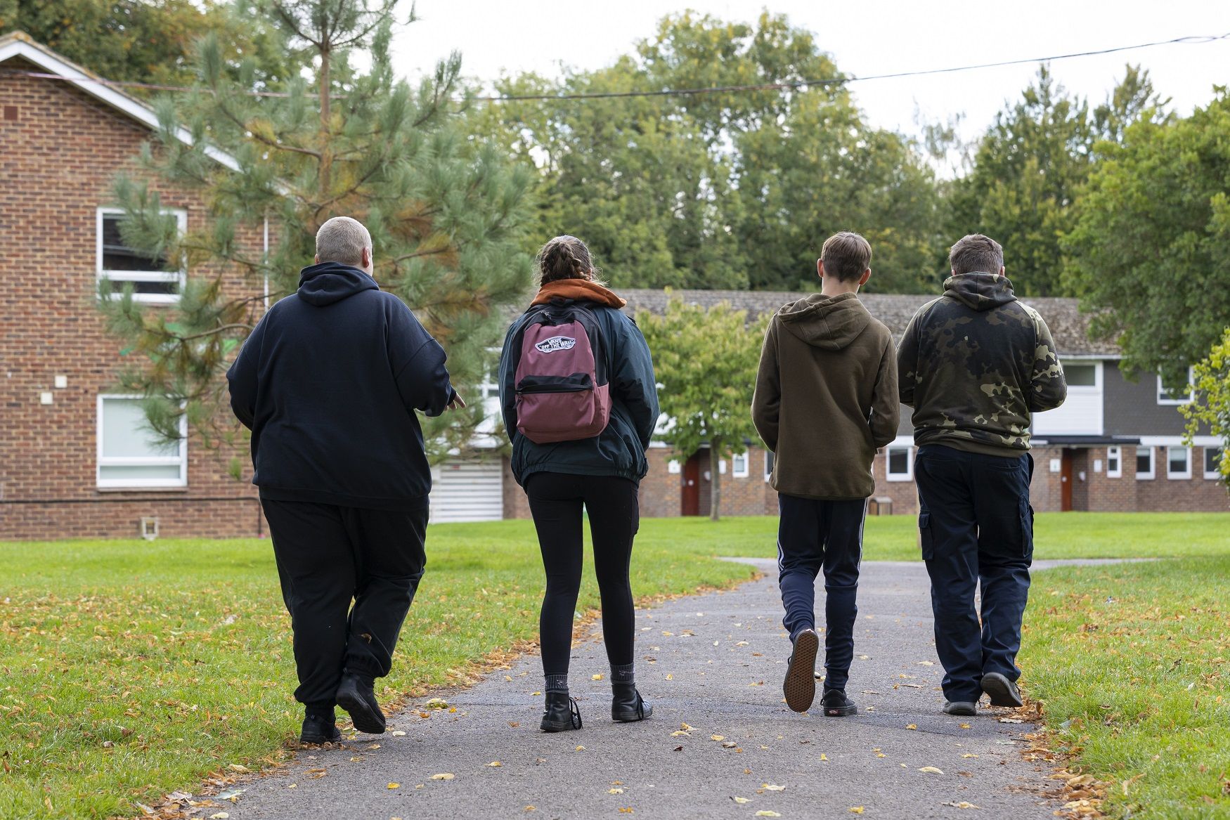 HAD General 4 students walking from behind drop