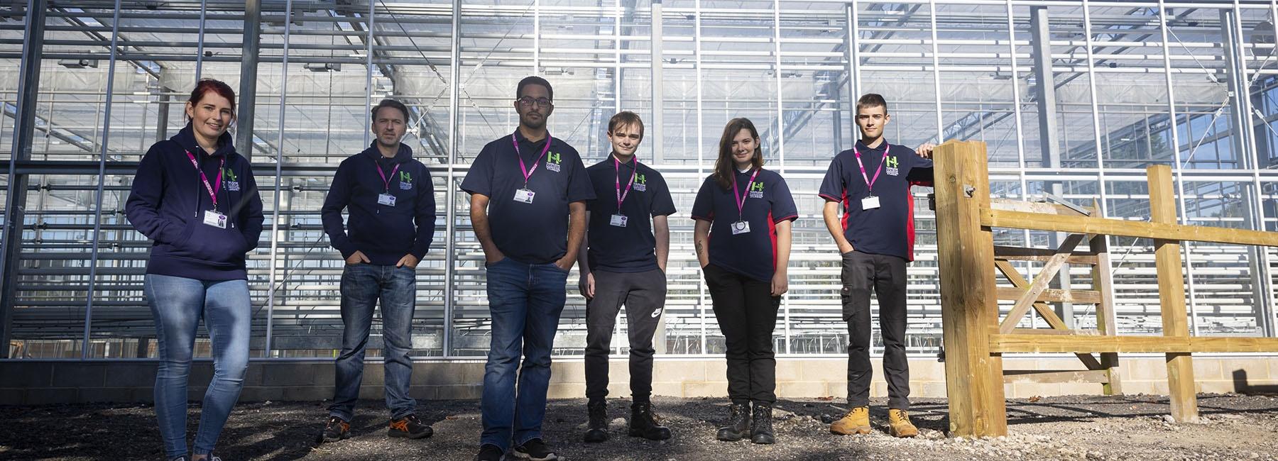 Horticulture students in garden centre