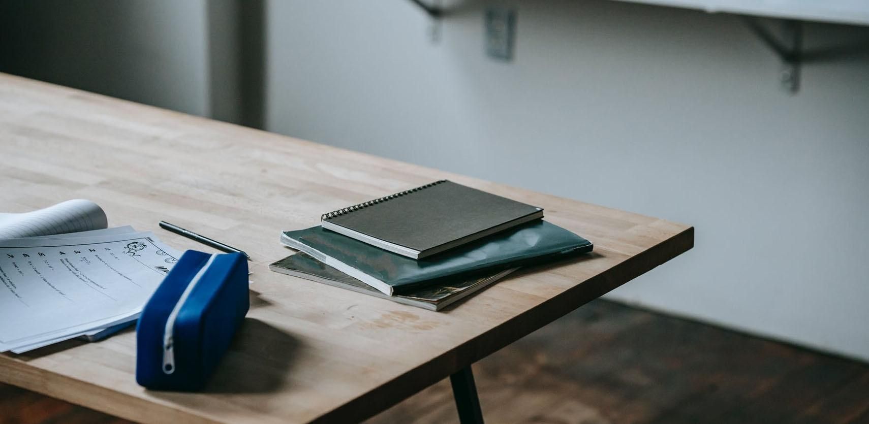 stationary-and-books-on-table