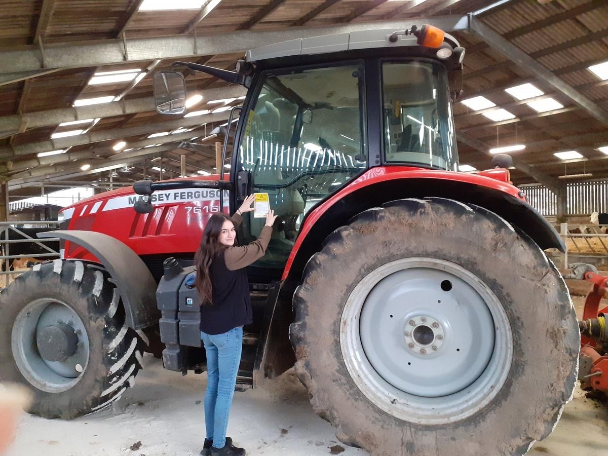 Agriculture Student Female Sticker On Tractor UKPN TALK