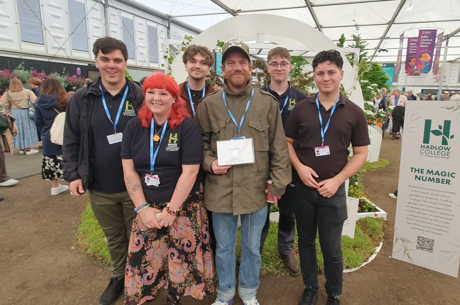 Hadlow College students and head gardener with their Chelsea Flower Show Silver award